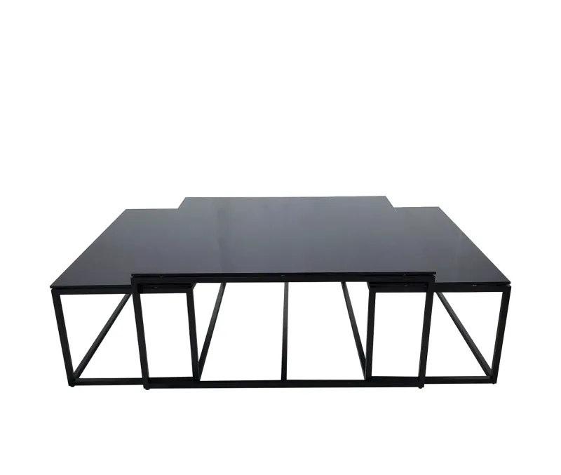 Oceanside glass sofabord kvadratisk 3-set | Home Factory
