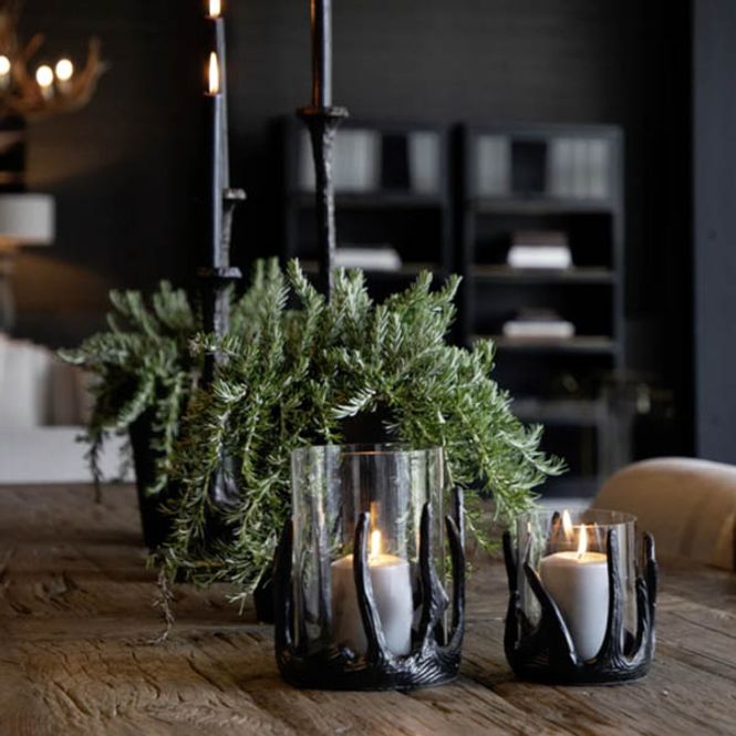 Hovedbilde Antler lyslykt med dekorative ...