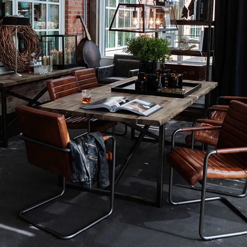 Sabina spisestol i skinn med armlener | Artwood