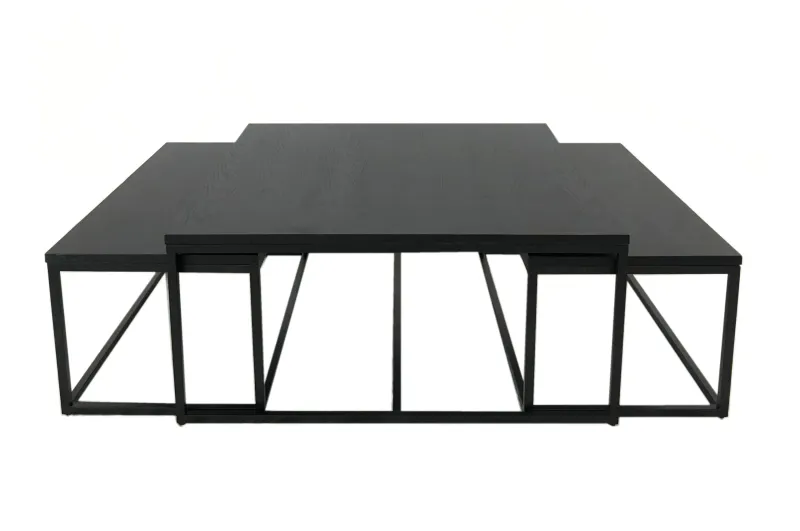 Oceanside eikefiner sofabord kvadratisk 3-set | Home Factory