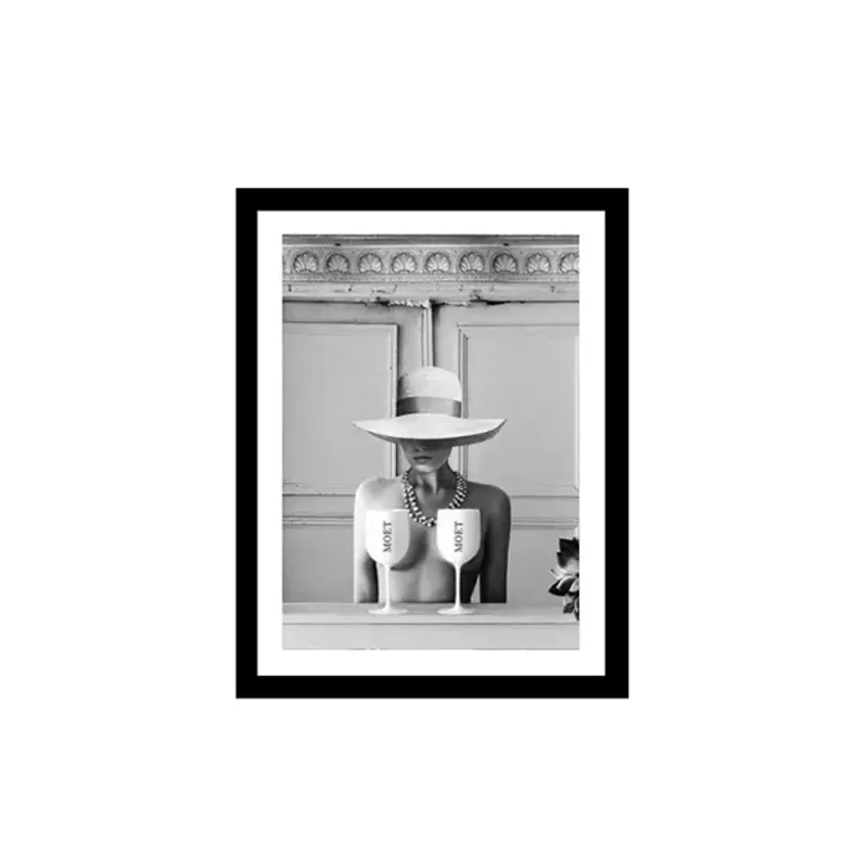 two glasses of Moët – bilde med ramme 70x90 cm | Home Factory