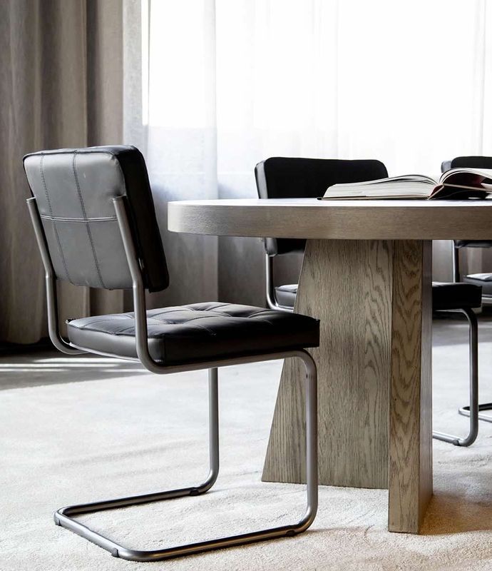 Carlos Matt Black Taupe Spisestol - Artwood
