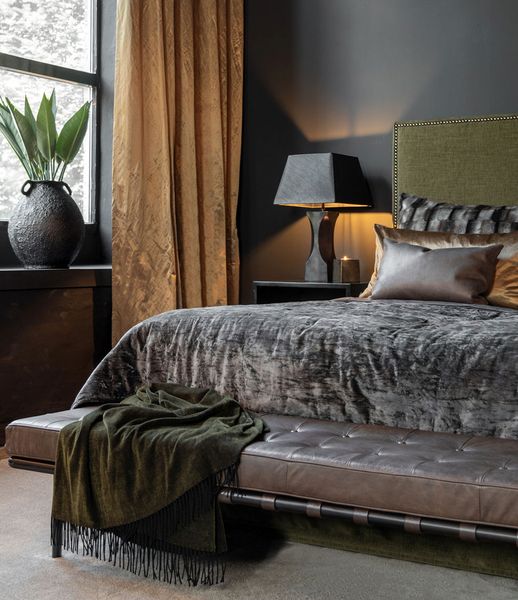 Princetown Chocolate Brown Skinn Benk - Artwood