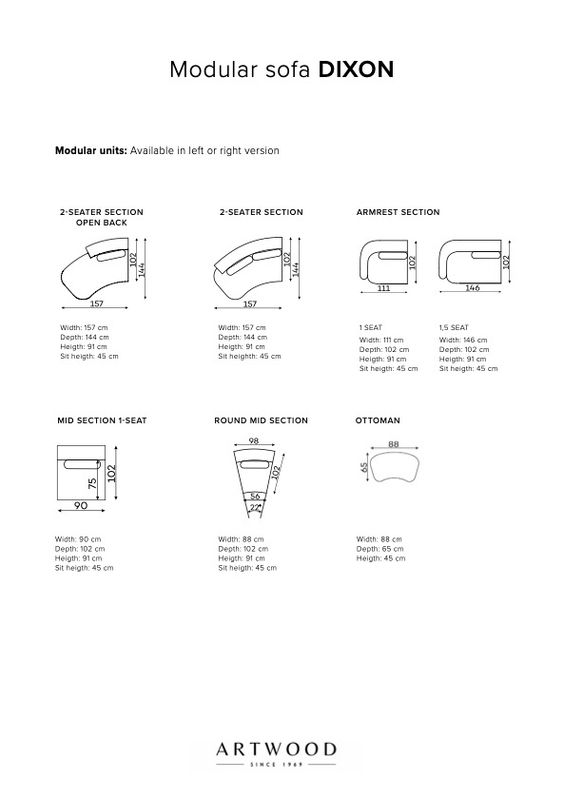 Dixon 2-seter venstre | Artwood
